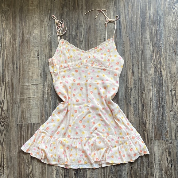 Unique Beauty 3D Floral Embroidered Tie-Strap Mini Dress main image 1